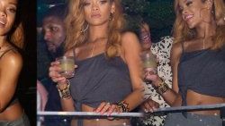 Sütyensiz Rihanna gecelere daldı