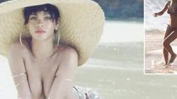 Rihanna kumsalda futbol oynadı İZLE