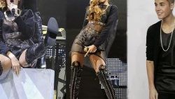 Rihanna Justin Bieber'a özenip sahneye geç çıktı