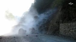 Rize'de heyelan meydana geldi
