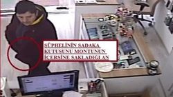 Sadaka kutusu çalarken görüntülenen hırsız yakalandı