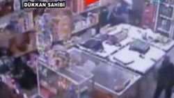 Market sahibine silahlı saldırı anı kamerada