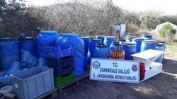 Bozcaada'da, 3 bin 500 litre sahte şarap ele geçirildi