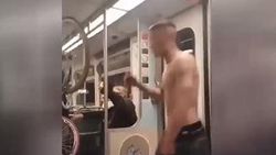 Metroda sorun çıkartan sarhoş adam nakavt oldu İZLE
