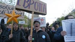 Macaristan'da Rusya protestosu