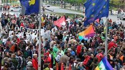 Brüksel'de hükümet karşıtı protesto