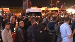 Servisçiler Kartal'da eylem yaptı