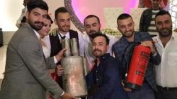 Damada egzoz ve yangın tüpü hediye ettiler