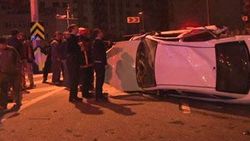 Şişli'de polisten kaçan araç 15 metreden boşluğa düştü