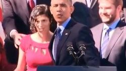Obama konuşmayı uzatınca hamile kadın fenalık geçirdi - izle