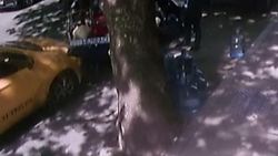 Bonzai içtiği iddia edilen taksicinin kaza anı