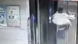 Tekme atarak kırdığı asansörden boşluğa düştü İZLE