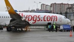 Trabzon’da pistten çıkan uçak teknik incelemeye alındı