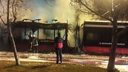 Malatya'da seyir halindeki trambüs yandı