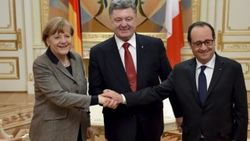 Merkel ve Hollande Ukrayna'da
