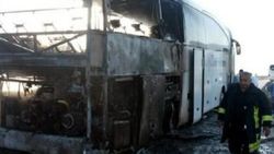 Kastamonu'da yolcu otobüsü yandı