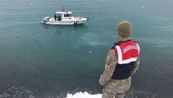 Van Gölü'ne uçan otomobilin sürücüsünü jandarma kurtardı
