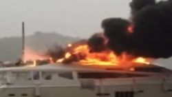Muğla'da Rus iş adamının yatı yandı