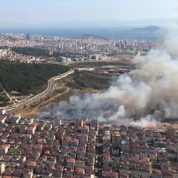 Maltepe'de askeri alanda yangın