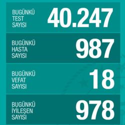 Türkiye'de günün salgın tablosu