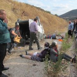 Tokat'ta araç devrildi