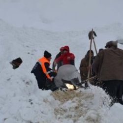Muş'ta çığ altında kalan avcılar ölümden döndü