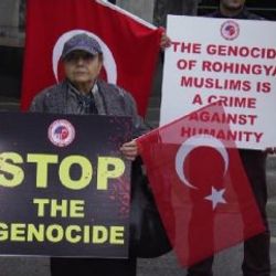 BM önünde Myanmar protestosu