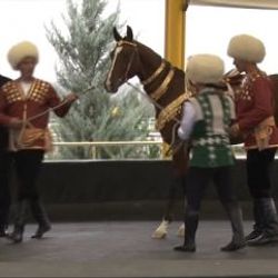 Türkmenis'tan da Cumhurbaşkanı Erdoğan'a at hediye edildi