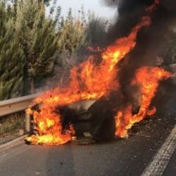 Gazdan benzine geçen araç alev aldı