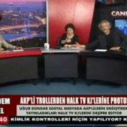 Halk TV'de canlı yayın ekranında içki şişesi İZLE