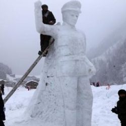 Rize'de kardan Atatürk yaptılar