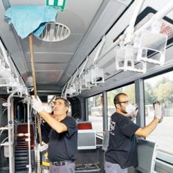 İETT otobüsleri ilaçla dezenfekte edildi