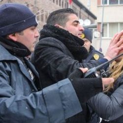 Meclis önündeki protestoda tepki çeken hareket