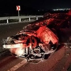 6 takla atan araçtan emniyet kemeriyle sağ kurtuldular