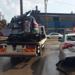 Çorum'da kırmızı ışıkta trafik kazası