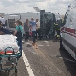 Tekirdağ’da trafik kazası: 18 yaralı