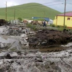 Ardahan'da kuvvetli sağanak ve dolu hasara yol açtı