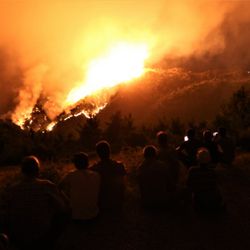 Manisalılar, orman yangınını çaresizlik içinde izledi