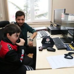 Down sendromlu Metin'in emniyet müdürü hayali gerçek oldu