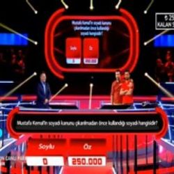 Yarışmada skandal cevap: Atatürk'ün önceki soyadı Öz'dür