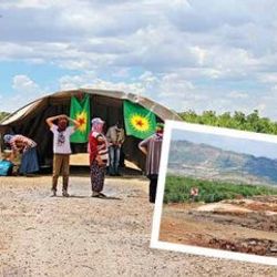 PKK kapattığı yola çadır kurdu