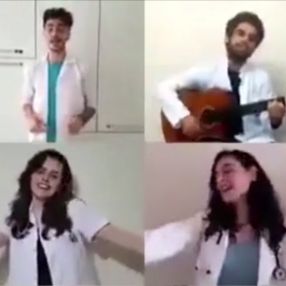 Sağlık çalışanları, Hayat Bayram Olsa şarkısını söyledi