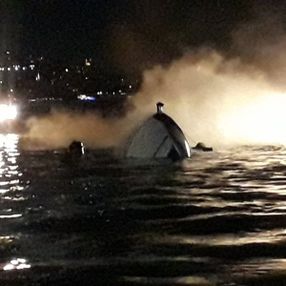 Bebek'te tekne yangını