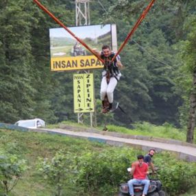 Rize'de adrenalin tutkunlarının yeni gözdesi İnsan Sapanı