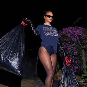 Rihanna’nın çöp atarken çekilen pozları olay oldu