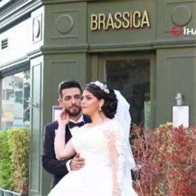 Gelin ve damat çekim sırasında patlamaya yakalandı