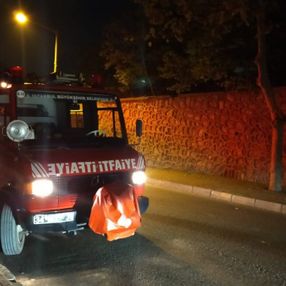 Kartal'da ormanlık alanda bulunan bir ahşap ev yandı