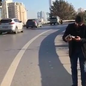 Ataşehir'de yerde yatan yaralı güvercini böyle kurtardı