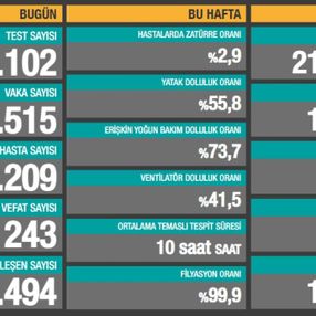 17 Aralık Türkiye'nin korona tablosu