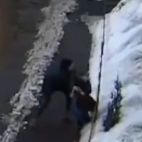 Rusya'da anne çocuğunu düşen kar kütlesinden son anda kurtardı